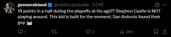 卡斯尔半场19分 无文班马刺客场仍胜